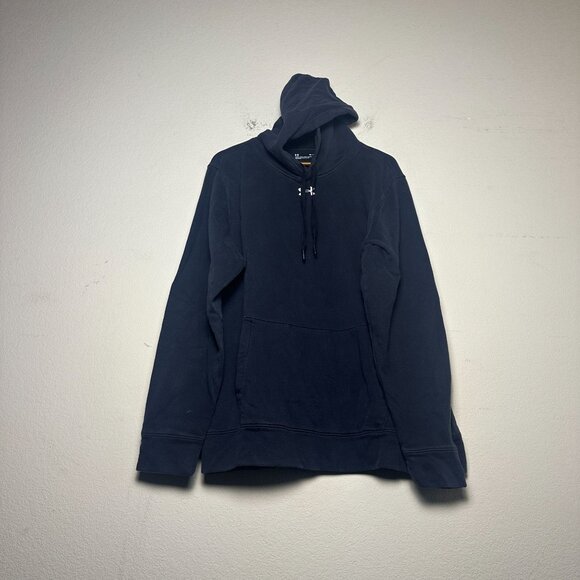 Under Armour Hooded Hoodie Men XL Black Winter Fall Baggy Gym Running Minimal - Picture 1 of 9